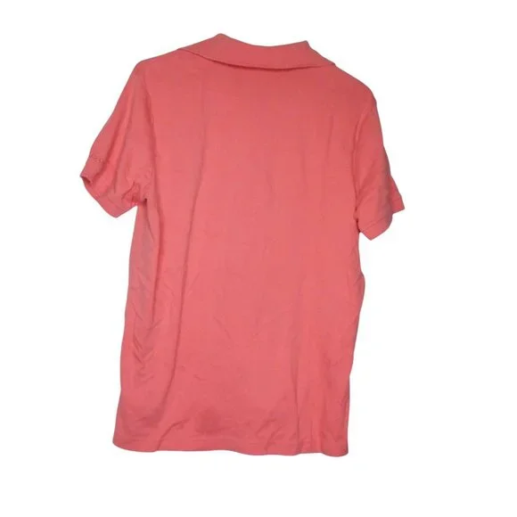 Izod Women's Size M orange coral 100% cotton short sleeve Polo Shirt - Picture 4 of 5